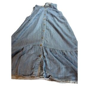 Loft Women's Blue Jean Denim Sundress XS Pullover Soft Light Flowy Feminine